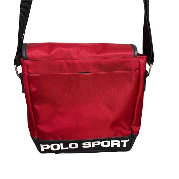Y2K Polo Ralph Lauren Crossbody Bag 90s Spell Out American Flag M Preppy Sport - Picture 4 of 16